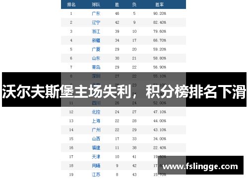 沃尔夫斯堡主场失利，积分榜排名下滑